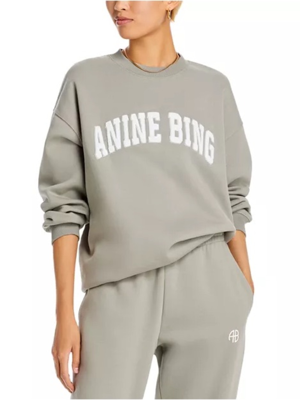 ANINE BING Women’s Tyler Sweatshirt in Storm Grey Size Small Crewneck
